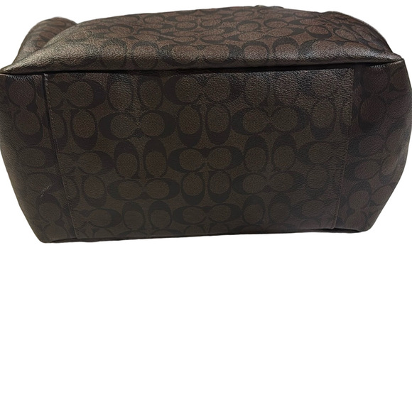 Coach Diaper Bag F35414 Signature Canvas Tote Brown Black Gold Hardware - Picture 10 of 16